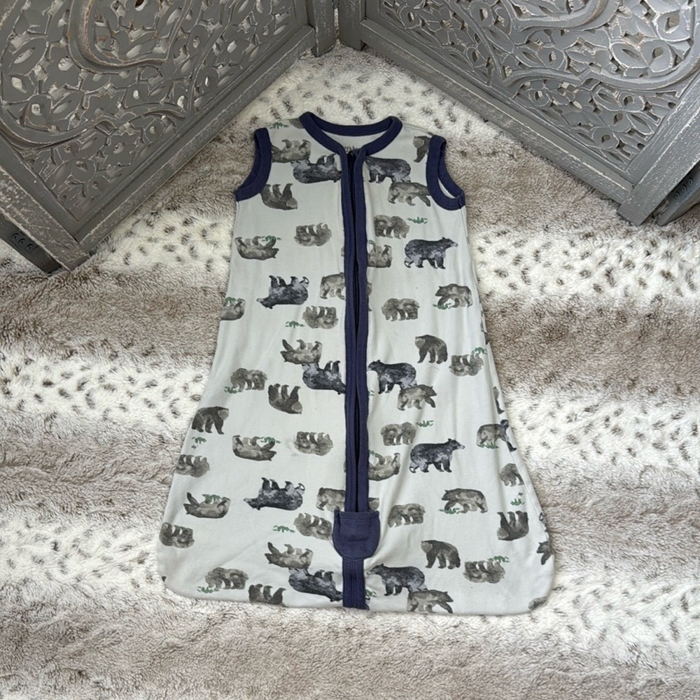 Burt’s Bees Baby beekeeper sleepsack infant small pastel bear pattern pajamas